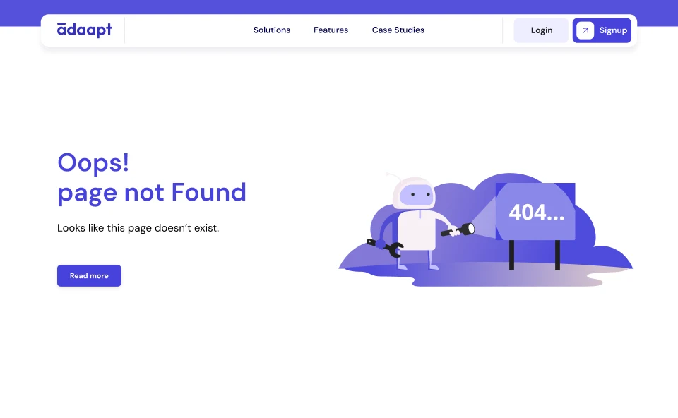 Adaapt website, desktop screen 7