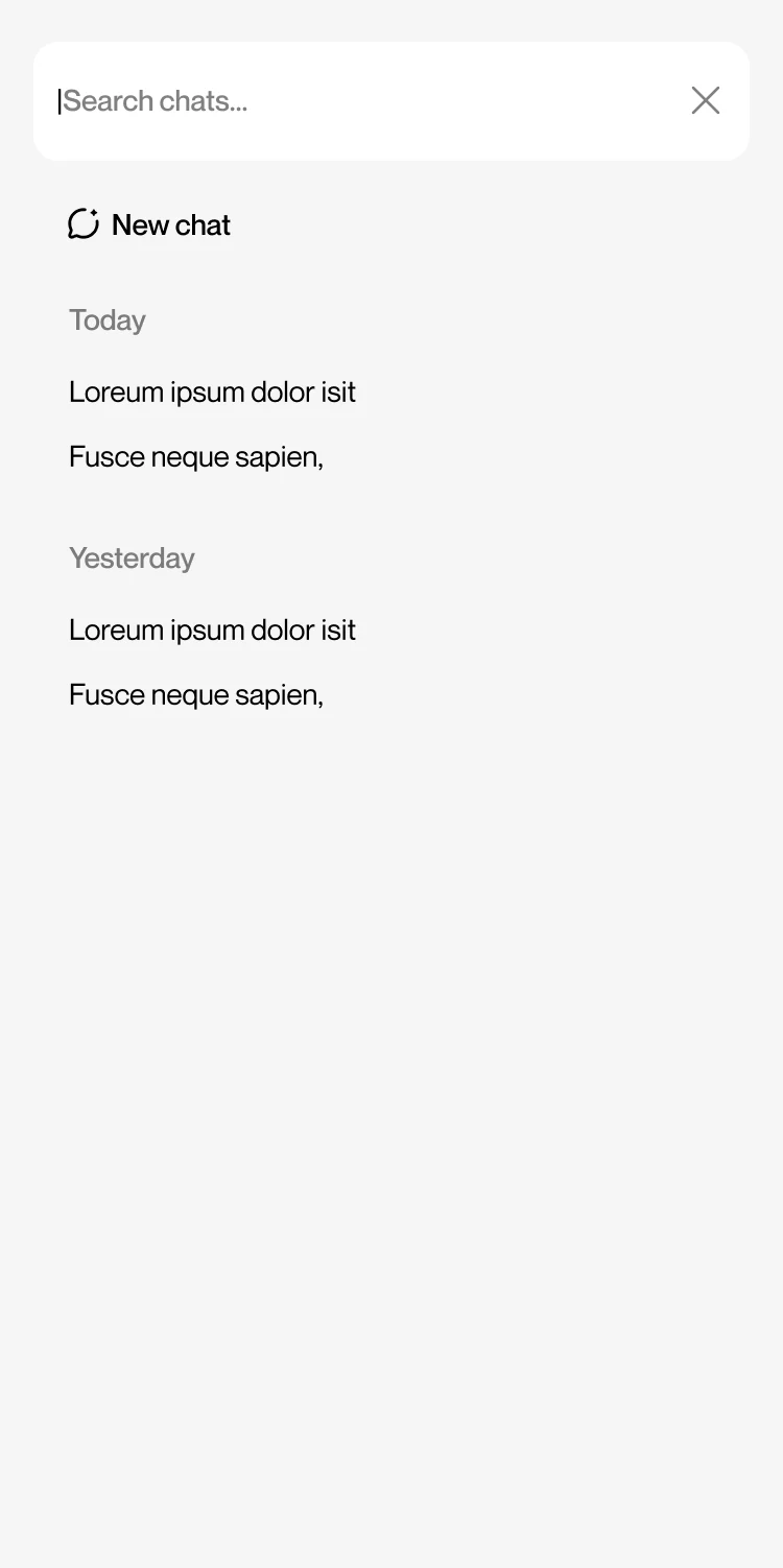 Mobile: searching chat history