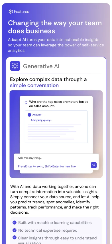 Adaapt website, mobile screen 3