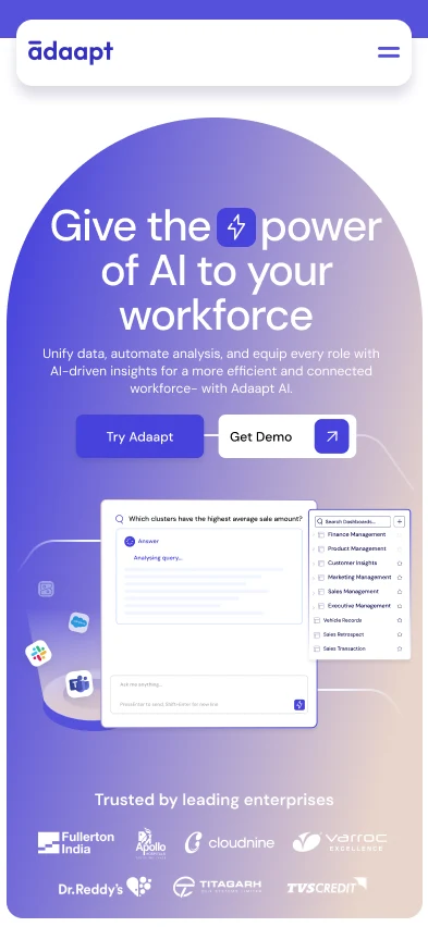 Adaapt website, mobile screen 1