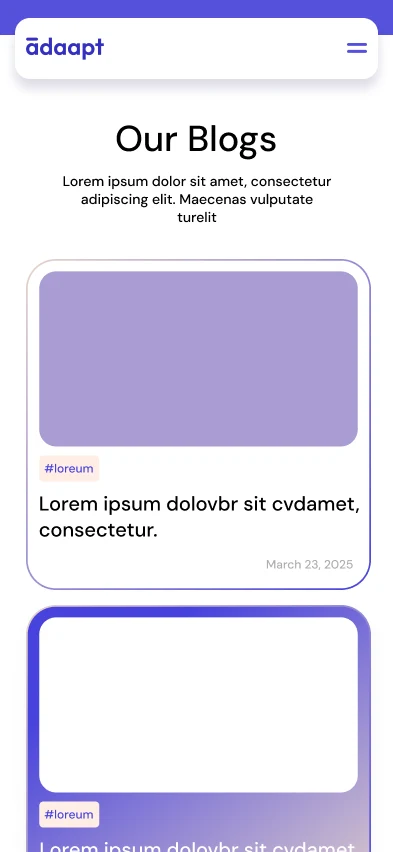 Adaapt website, mobile screen 6