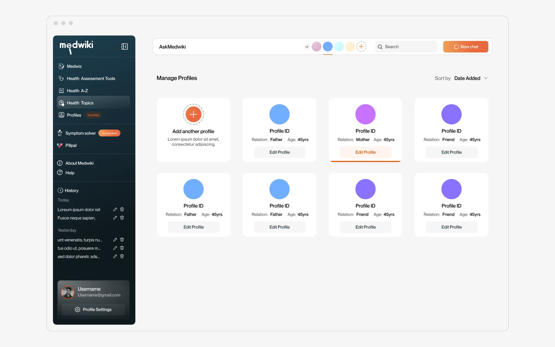 Desktop: manage profiles
