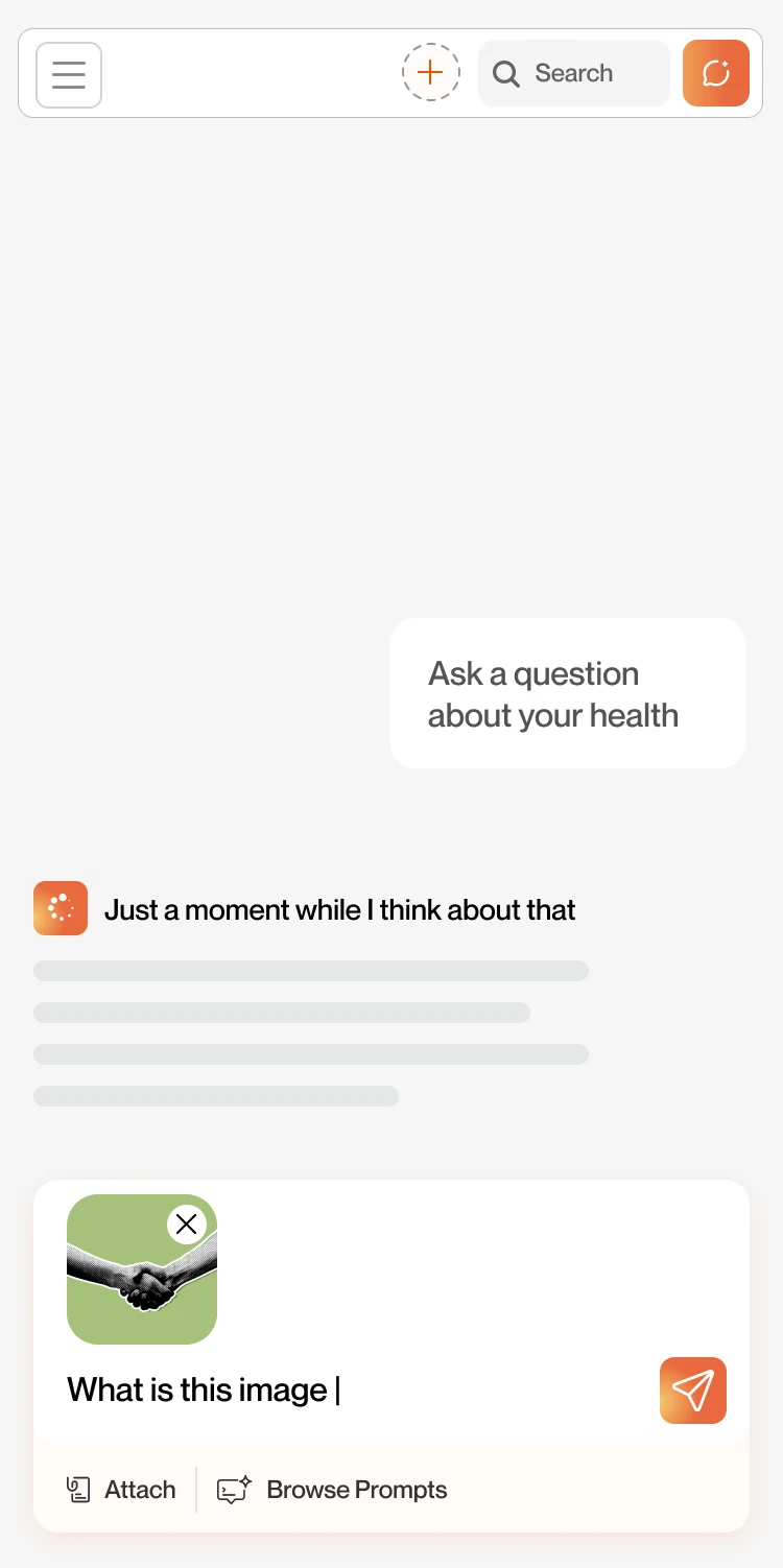 Mobile: thinking state and a question about a photo