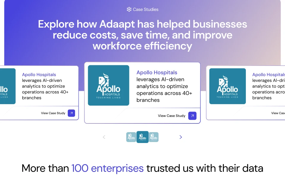 Adaapt website, desktop screen 4
