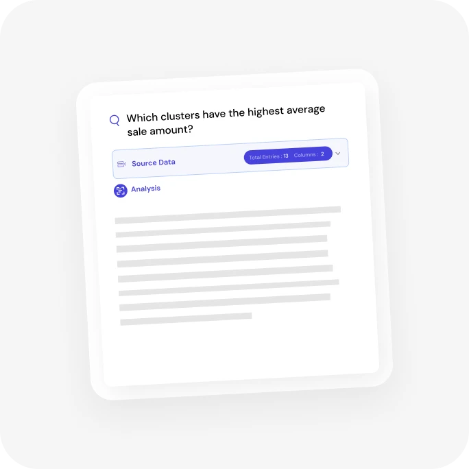 AI responses card: an analysing answer to a sales question