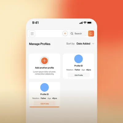 askmedwiki manage profiles screen with a profile per family member